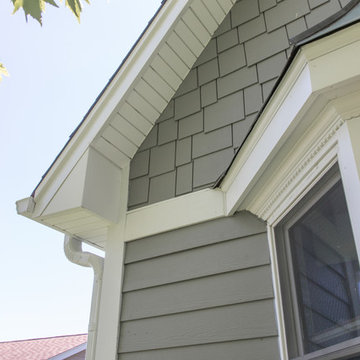 Gray Slate James Hardie siding installation in Naperville + New Roof!