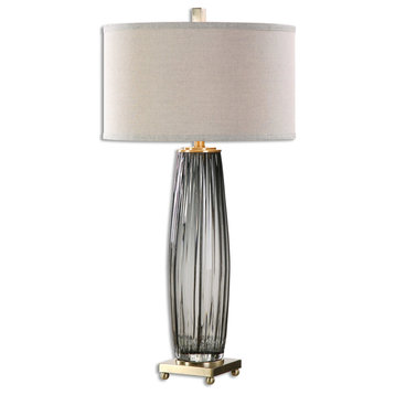 Uttermost Vilminore Gray Glass Table Lamp