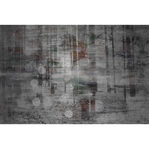 White Ceramic Rope Garden Stool Farmhouse Accent And Winter Tree Lights Painting Print On Brushed Aluminum