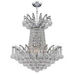 Crystal Lighting Palace - French Empire 4-Light Clear Crystal Regal Mini Chandelier, Chrome Finish - This stunning 4-light Crystal Chandelier only uses the best quality material and workmanship ensuring a beautiful heirloom quality piece. Featuring a radiant chrome finish and finely cut premium grade crystals with a lead content of 30%, this elegant chandelier will give any room sparkle and glamour.