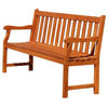 Malibu Outdoor Patio 5' Wood Garden Bench