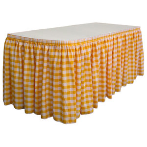 gingham table skirt
