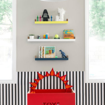 Toy Box ( Birch+Red) + Minimo wall shelf