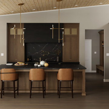 A Sleek Shallow Shaker Kitchen with a Moody Atmosphere
