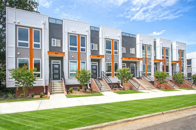 Modern three-story exterior home idea in Charlotte