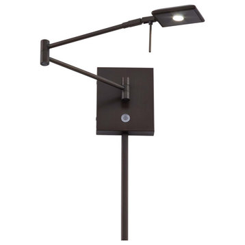 George's Reading Room 1 Light Swing Arm or Wall Lamp, Copper Bronze Patina