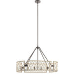Kichler Lighting - Kichler Lighting 52078WWW Oana - Six Light Oval Chandelier - Whether you lived through the 1970s or you are insOana Six Light Oval  White Washed Wood *UL Approved: YES Energy Star Qualified: YES ADA Certified: n/a  *Number of Lights: Lamp: 6-*Wattage:60w B bulb(s) *Bulb Included:No *Bulb Type:B *Finish Type:White Washed Wood
