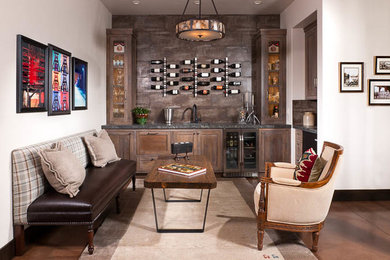 Arts and crafts home bar photo in Other