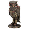Steampunk Owl With Goggles And Jetpack - Figurine Statue Art- Veronese Design