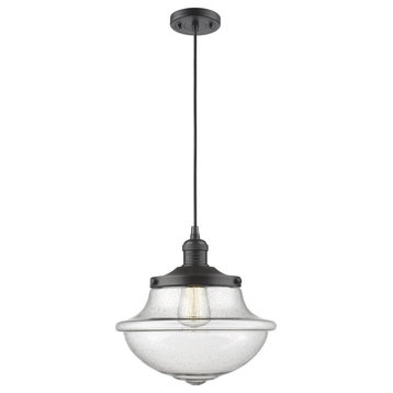 Innovations Oxford School House 1-Light Pendant, Oiled Rubbed Bronze