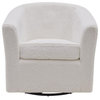 New Pacific Direct Hayden 17.5" Fabric Swivel Chair in Fleece White