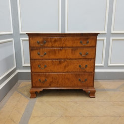 Chippendale Four Drawer Chest in Tiger Maple - Dressers