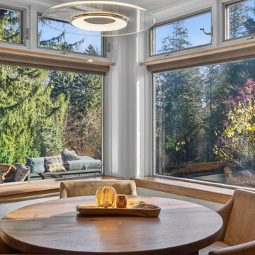 Luxury Mid-Century Kitchen with Custom Wood Cabinetry and Stone Countertops
