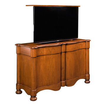 Catalan Flat Screen TV lift cabinet, US Made Pop-up TV by Cabinet Tronix