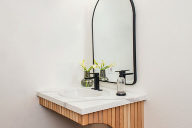 Transitional powder room photo in Other