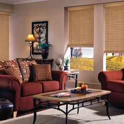 Custom Wood Blinds with a Valance - Window Treatments