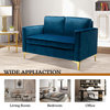 Modern Upholstered Sofa With Loose Back, Navy