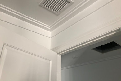 White Accent Walls + Custom Crown Molding