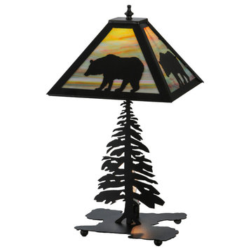 21.5 High Lone Bear W/Lighted Base Table Lamp