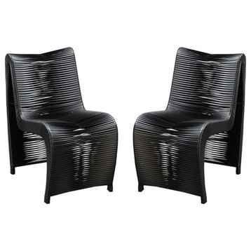 Boraam Loreins Outdoor Patio Chairs Set of 2 - Black