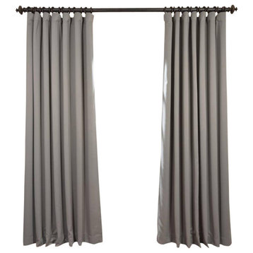 Neutral Gray Doublewide Room Darkening Curtain Single Panel, 100"x96"