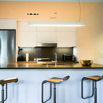 Park Slope, Brooklyn, New York Handleless modern kitchen in white