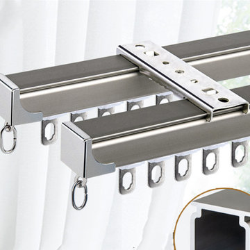 CHR103 White Champagne Silent Gliss Single/Double Curtain Rails