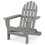 POLYWOOD - Polywood Classic Folding Adirondack Chair, Slate Gray - Summertime and relaxation take on a whole new meaning when you kick back in the comfortably contoured seat of the POLYWOOD Classic Folding Adirondack. This sturdy chair is constructed of solid POLYWOOD lumber that's durable enough to withstand nature's elements. Plus, it comes with the added convenience of folding flat for easy storage and transportation. While this chair is available in a variety of attractive, fade-resistant colors that give the appearance of painted wood, it requires none of the maintenance real wood does. There's no painting, staining or waterproofing involved, nor will this chair splinter, crack, chip, peel or rot. It's also resistant to stains, corrosive substances, salt spray and other environmental stresses. Here's something else you'll like about this easy, worry-free chairit's made right here in the USA and backed by a 20-year warranty.
