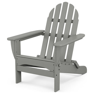 Polywood Classic Folding Adirondack Chair, Slate Gray