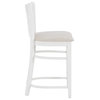 Linon Flint Wood Commercial Grade Upholstered Seat Counter Stool in White