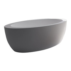 ADM Bathroom Design - ADM Curved Freestanding Bathtub, Matte White, 74.81" - Bathtubs