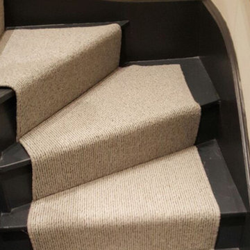 Installing White Stair Carpet to Black Steps