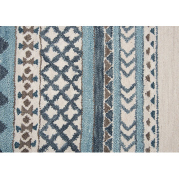 Rizzy Southwest Su567A Southwestern Rug, Blue, Ivory, 3'0"x5'0"