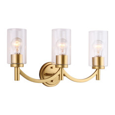 Devora 3-Light Bathroom Vanity Fixture, Antique Gold