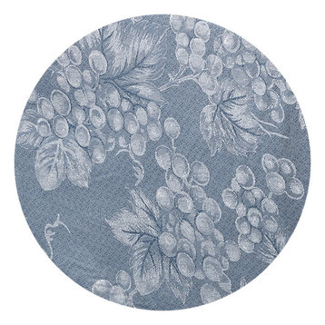 Grapevine 100% Vinyl Tablecloth, Blue, 60"x84"