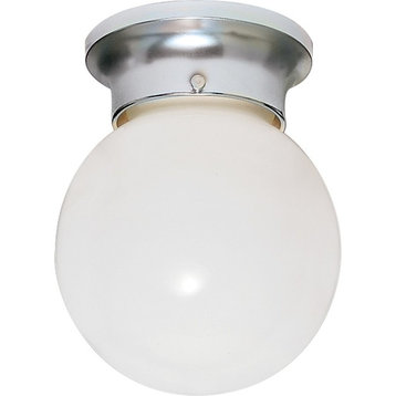 Nuvo Lighting 1-Light 6" Ceiling Fixture White Ball, Polished Chrome, SF77-110