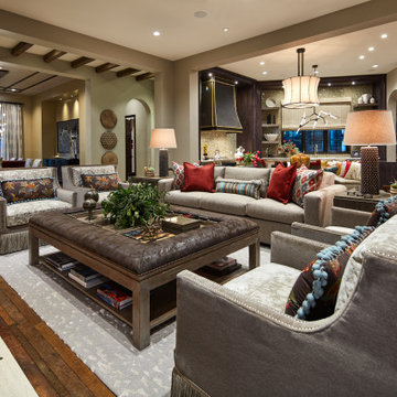 Warm ambient lighting integrated into a luxury living space