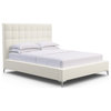 Bryant Box Weave Linen Tufted Panel Bed, Alabaster, Queen