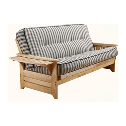 Peramore Futon Frame Natural | Cozumel Navy Mattress - Futon Mattresses