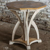 Uttermost Ranen Aged White Accent Table