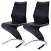 Costway 2 Pcs Dining Chairs PU Leather High Back Furniture Home Dining Room
