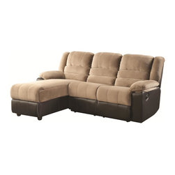 Coaster 600070 Huxley Brown Two Tone Sectional Sofa - Living Room Furniture Sets