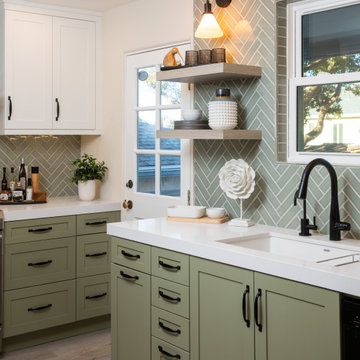 Transitional Green Serenity Kitchen