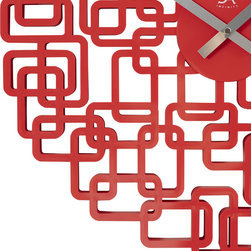 Helix Red Open Dial w/ Aluminum Hands Clock - Wall Clocks