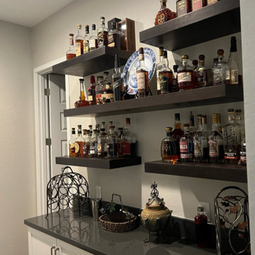 Custom Entertainment Center, Dry Bar, and Floating Shelves