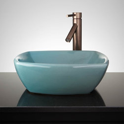 BOTTEGO HAND-GLAZED VESSEL SINK - ROBIN'S EGG - Bathroom Sinks