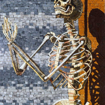 Santa Muerte Skeleton Marble Mosaic I Mozaico