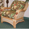 Armchair with Cushion in Natural Finish (Colbalt Blue (All Weather))
