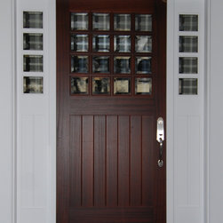 Jacobson Retreat 16 lite craftsman style mahogany exterior door with matching si - Front Doors