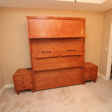 Siena Murphy Wall Bed with Shelf Leg, Nightstands, Attached Desk